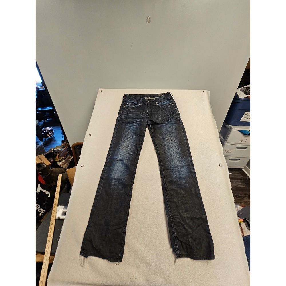 Buffalo David Bitton Brady Straight Leg Jeans‎ Dark Wash Distressed Mens 30x32